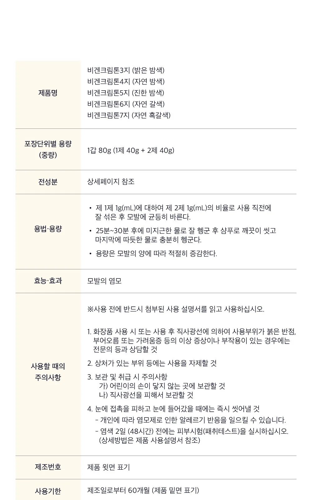 비겐크림톤 상세 설명