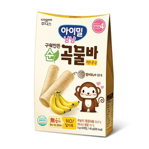 구워만든 순곡물바 바나나 40g(5gx8개입) 제품 사진