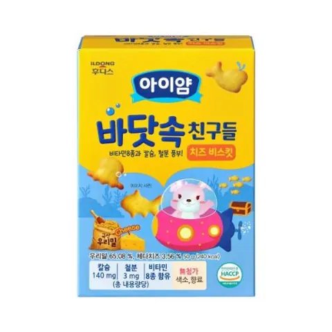 일동후디스 아이얌 바닷속 친구들 치즈 비스킷 50g 제품 사진