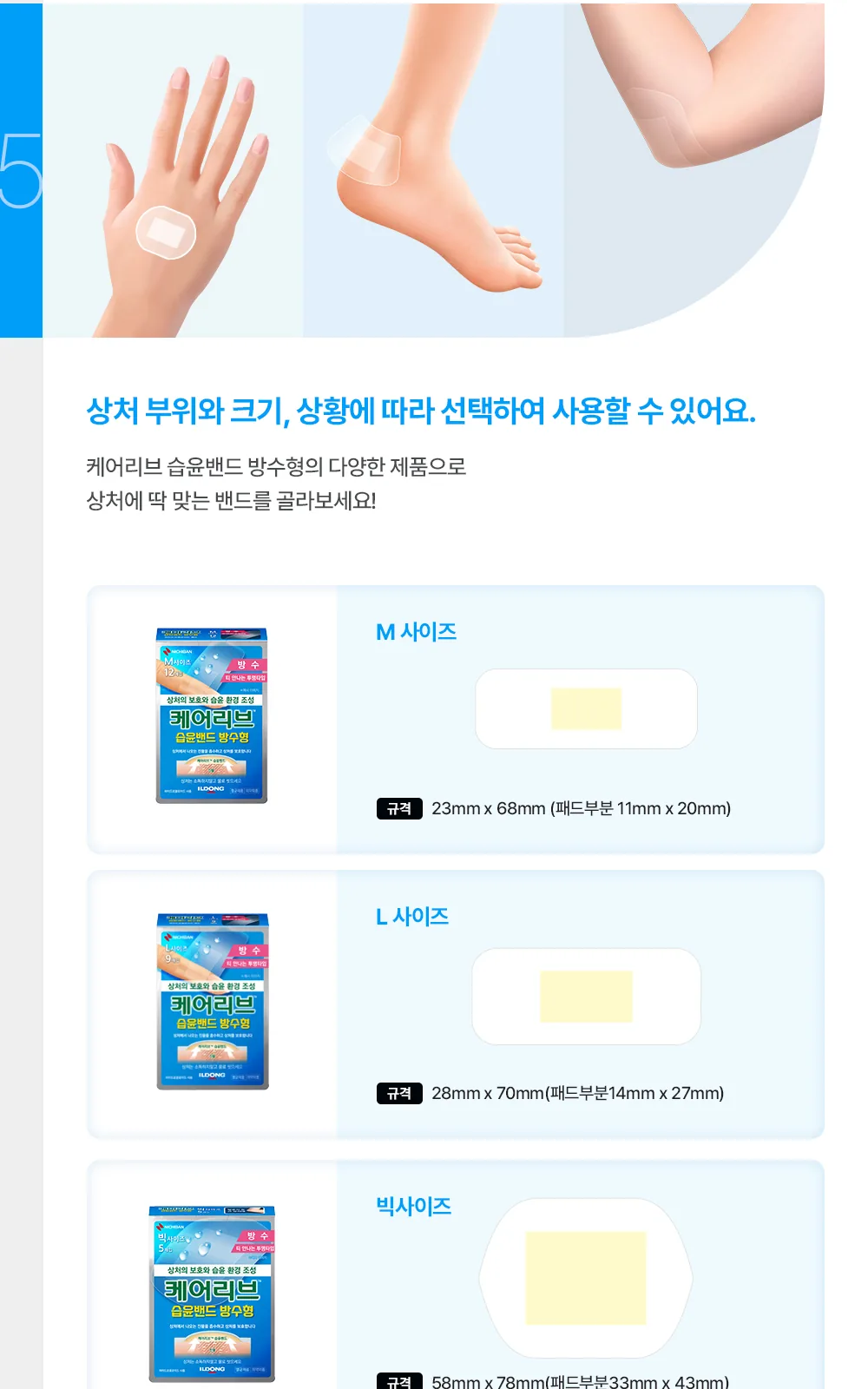 케어리브습윤밴드방수형 CNB L9매 상세 설명