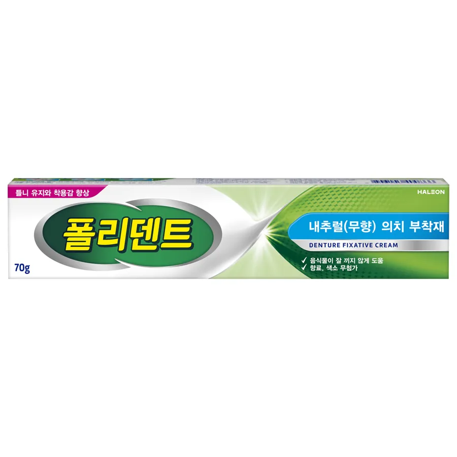 폴리덴트 내추럴무향부착재 제품 사진 (일동제약 유통 제품 이미지)